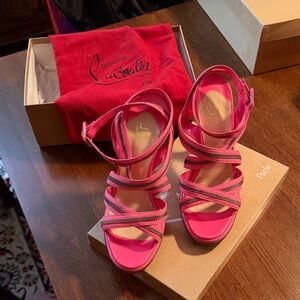 Christian Louboutin Vibrant Pink Strappy Sandals